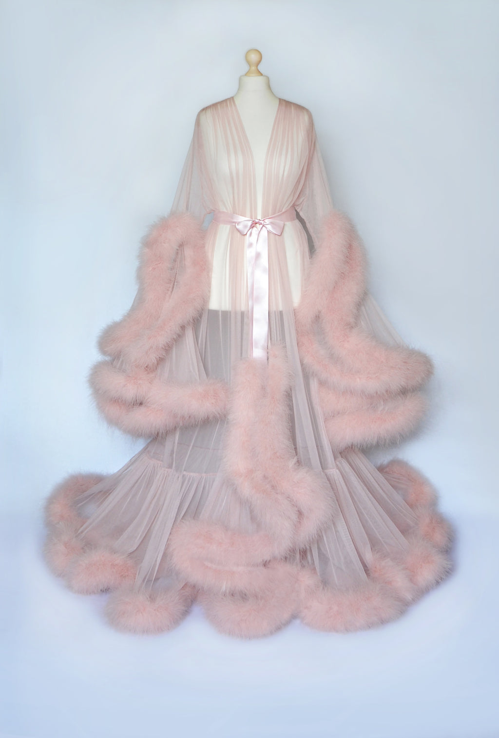 Old Hollywood Feather Robe — Handmade Dressing Gown