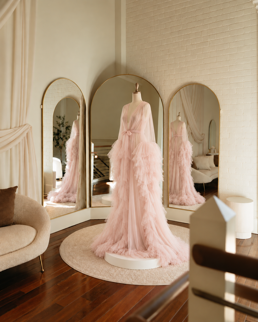 New Blossom Robe — Handmade Tulle Dressing Gown