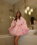 Feather Mini Robe — Handmade Silk Marabou Dressing Gown