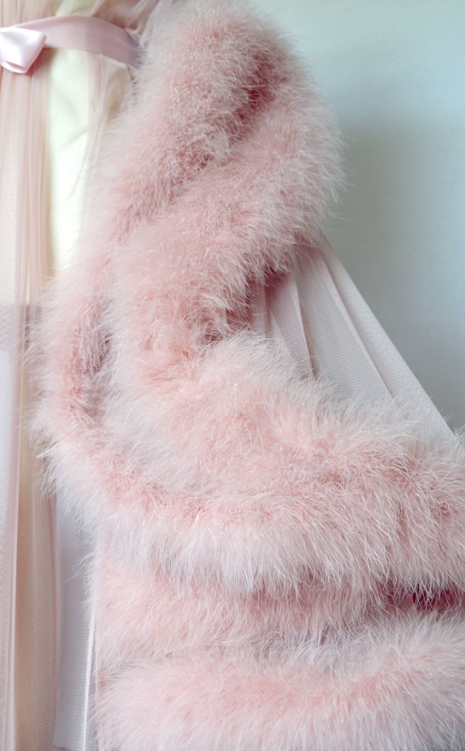 Old Hollywood Feather Robe — Handmade Dressing Gown